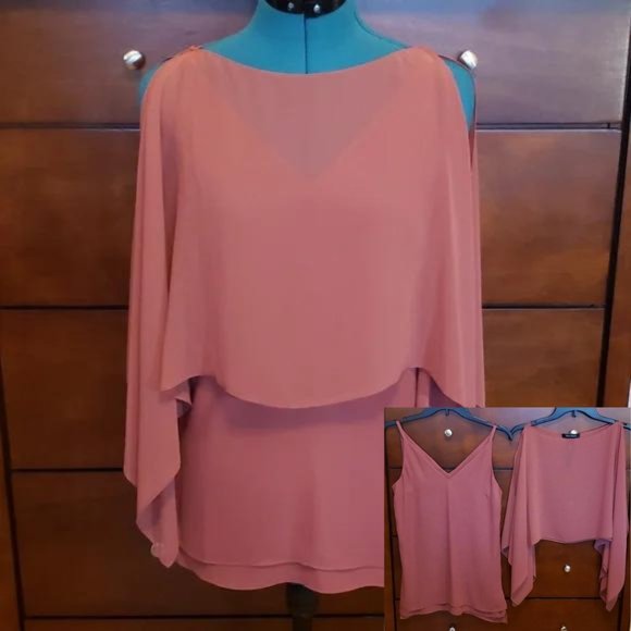 WHBM Convertible Layered Blouse Camisole in Cinnamon / Tank / Shell; Size XXS - Picture 1 of 16